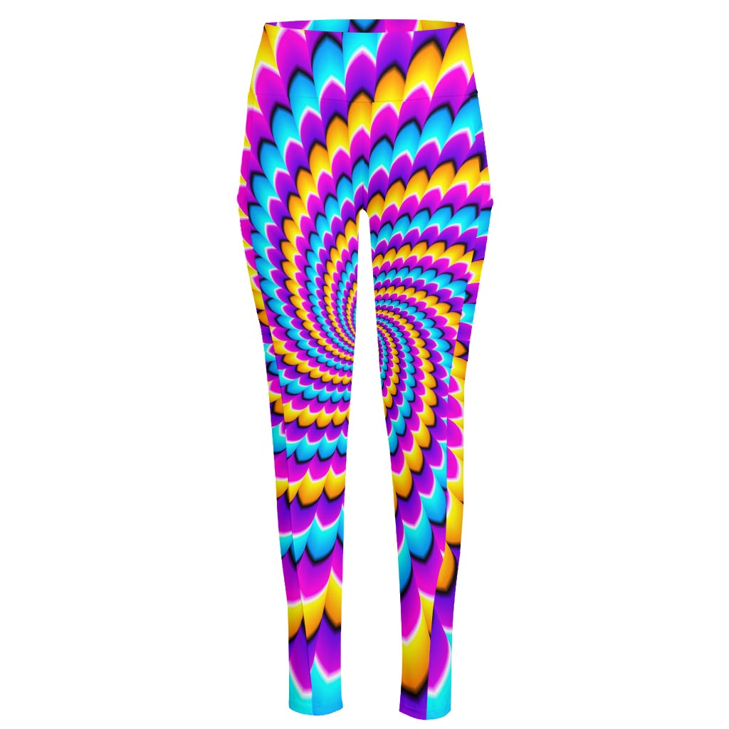 Spiral Colors Moving Optical Illusion High-Waisted Pocket Leggings