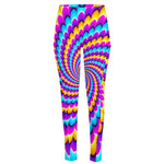 Spiral Colors Moving Optical Illusion High-Waisted Pocket Leggings