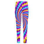 Spiral Colors Moving Optical Illusion High-Waisted Pocket Leggings