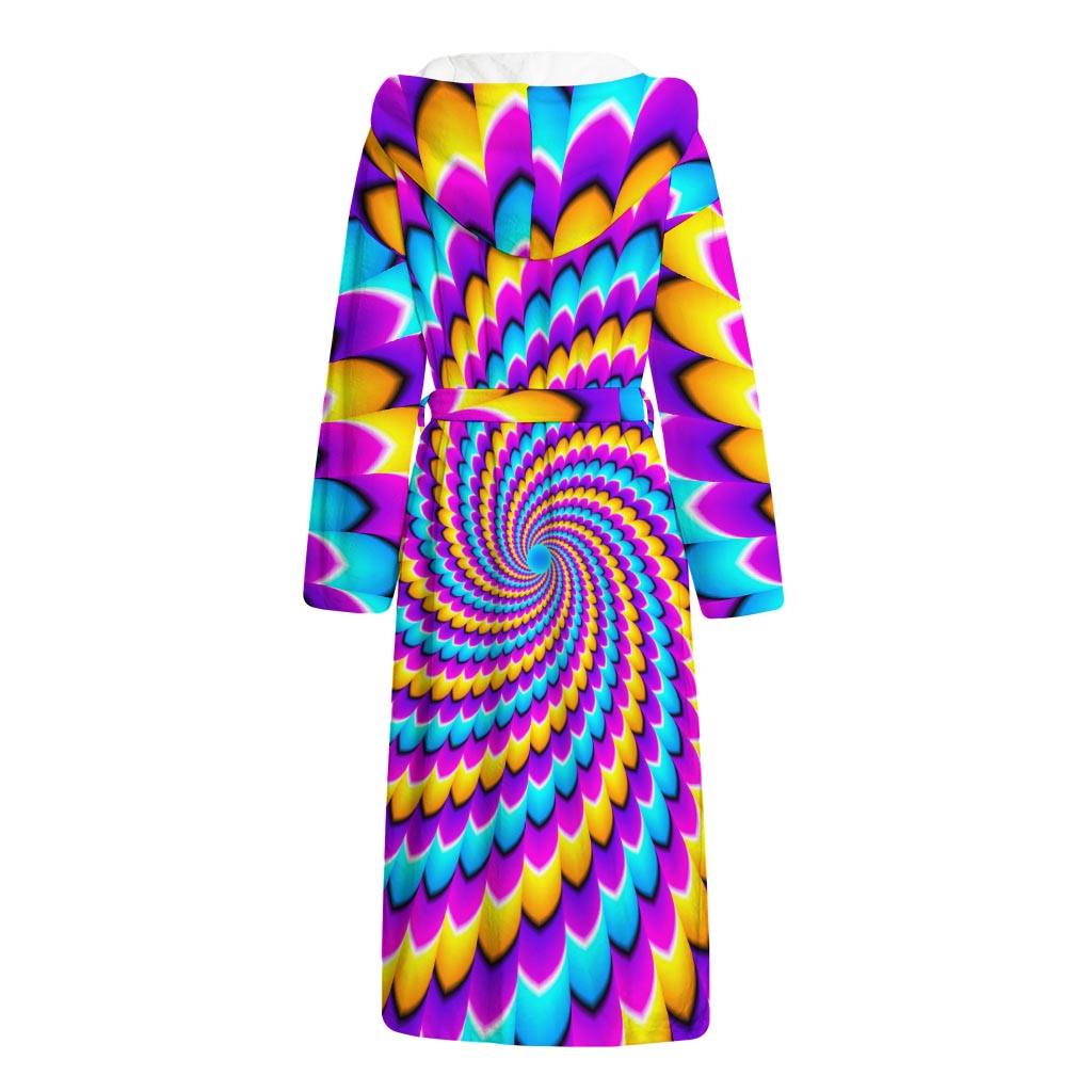 Spiral Colors Moving Optical Illusion Hooded Bathrobe