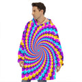 Spiral Colors Moving Optical Illusion Hoodie Blanket