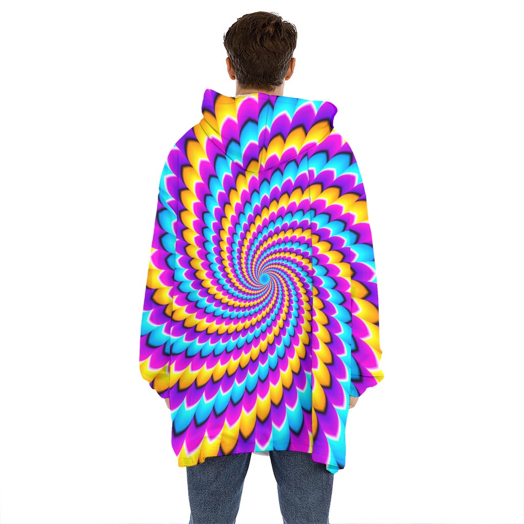 Spiral Colors Moving Optical Illusion Hoodie Blanket