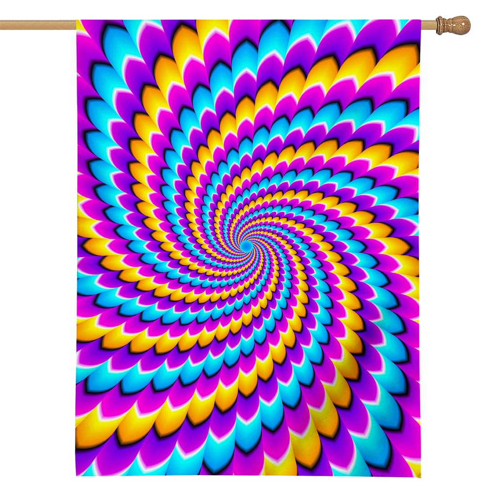 Spiral Colors Moving Optical Illusion House Flag