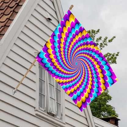 Spiral Colors Moving Optical Illusion House Flag