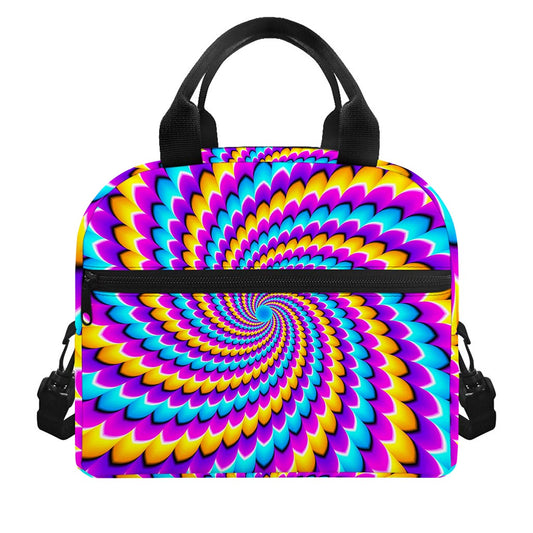 Spiral Colors Moving Optical Illusion Insulated Lunch Bag
