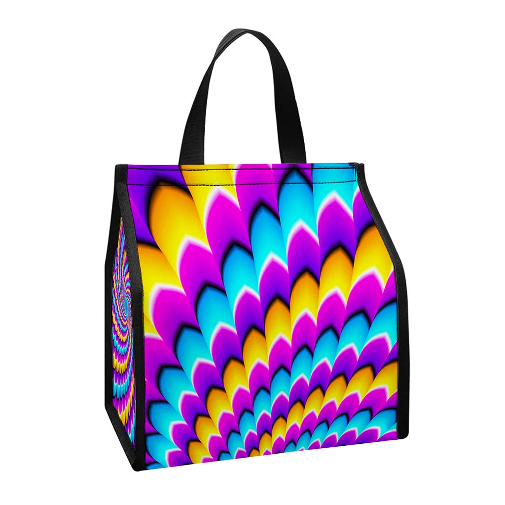 Spiral Colors Moving Optical Illusion Insulated Lunch Tote