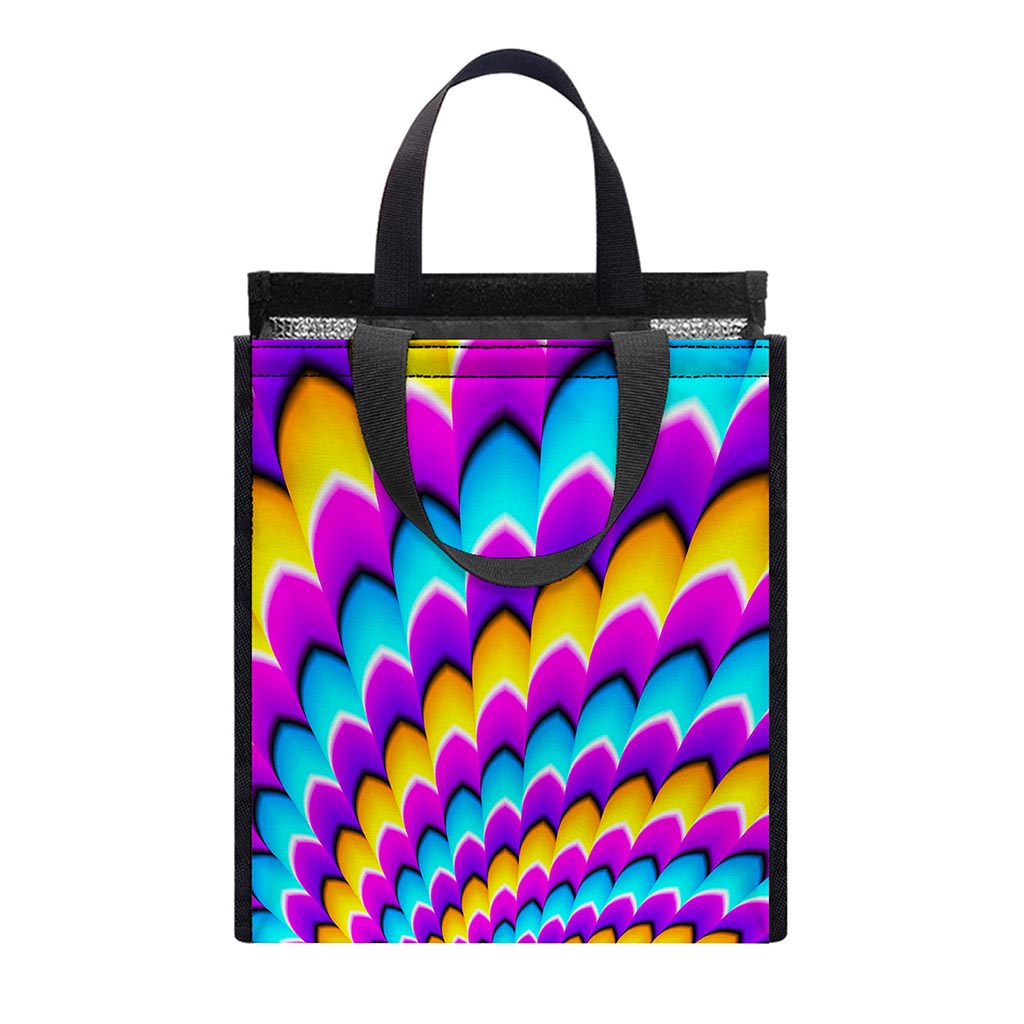 Spiral Colors Moving Optical Illusion Insulated Lunch Tote