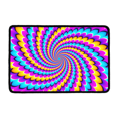 Spiral Colors Moving Optical Illusion Kitchen Mat