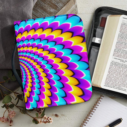 Spiral Colors Moving Optical Illusion Leather Bible Cover
