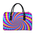 Spiral Colors Moving Optical Illusion Leather Duffel Bag