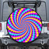 Spiral Colors Moving Optical Illusion Leather Spare Tire Cover