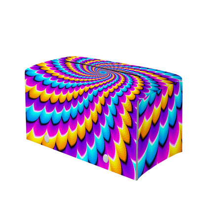 Spiral Colors Moving Optical Illusion Leather Tissue Box Cover