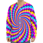 Spiral Colors Moving Optical Illusion Long Sleeve Baseball Jersey