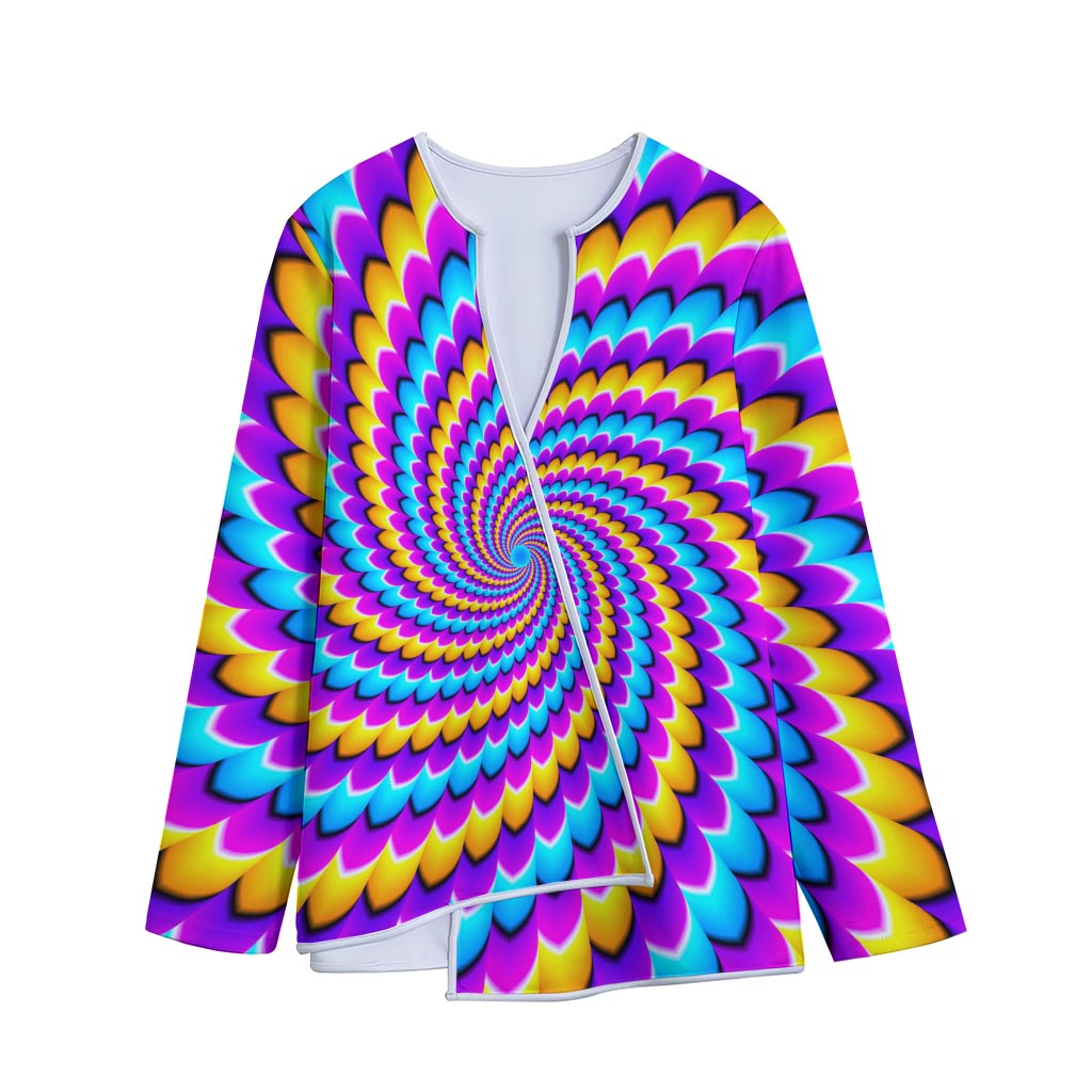Spiral Colors Moving Optical Illusion Long Sleeve Short Coat