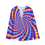 Spiral Colors Moving Optical Illusion Long Sleeve Short Coat