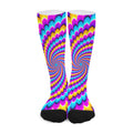 Spiral Colors Moving Optical Illusion Long Socks