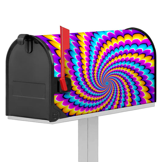 Spiral Colors Moving Optical Illusion Mailbox Cover