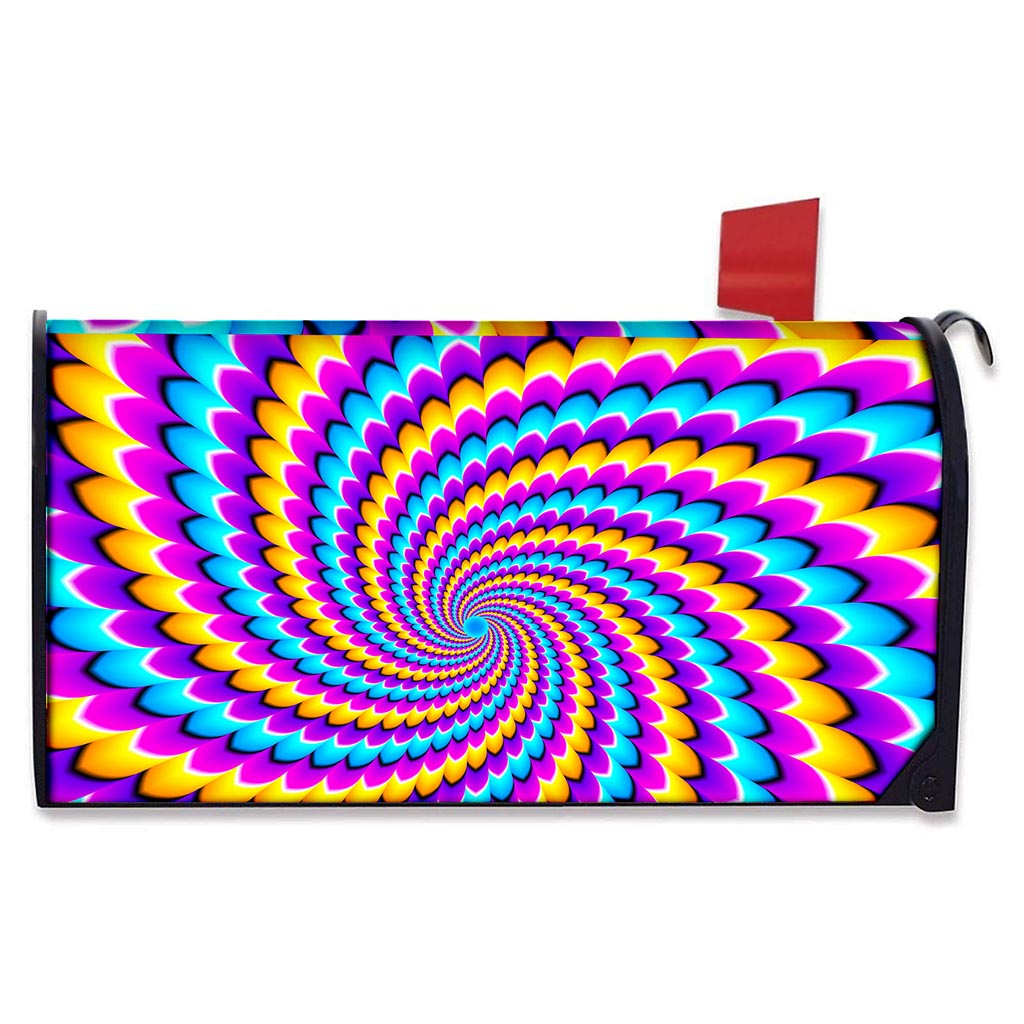 Spiral Colors Moving Optical Illusion Mailbox Cover