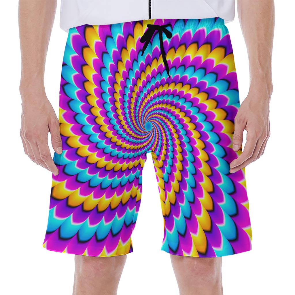 Spiral Colors Moving Optical Illusion Men's Beach Shorts