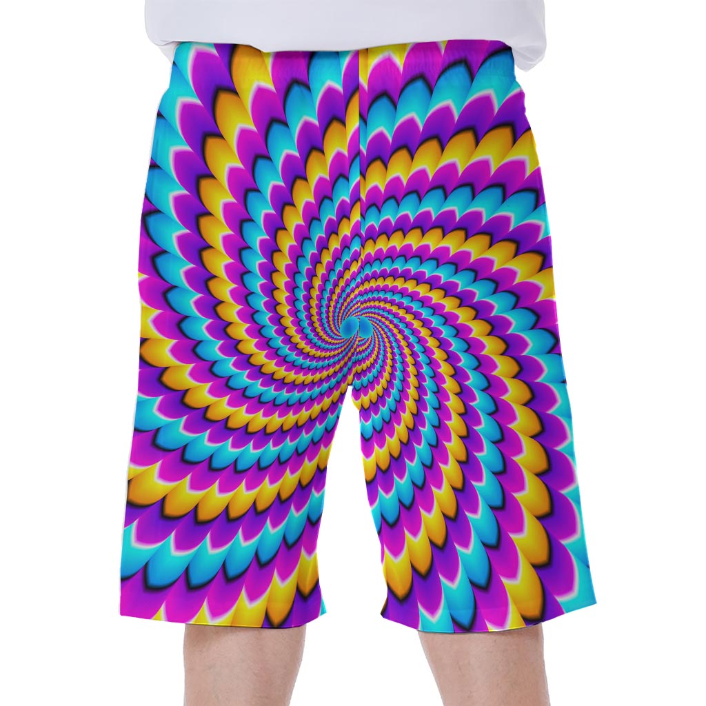 Spiral Colors Moving Optical Illusion Men's Beach Shorts