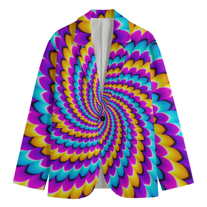 Spiral Colors Moving Optical Illusion Men's Blazer