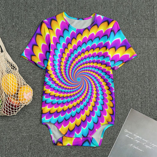 Spiral Colors Moving Optical Illusion Men's Bodysuit