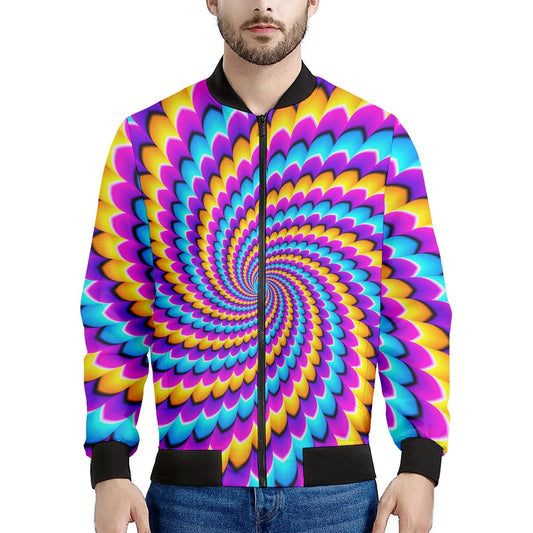 Spiral Colors Moving Optical Illusion Men's Bomber Jacket