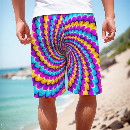 Spiral Colors Moving Optical Illusion Men's Cargo Shorts