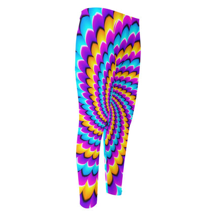 Spiral Colors Moving Optical Illusion Men's Compression Pants