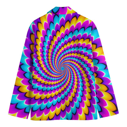Spiral Colors Moving Optical Illusion Men's Cotton Blazer