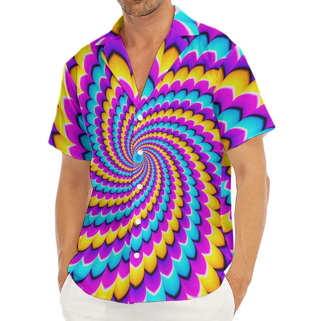 Spiral Colors Moving Optical Illusion Men's Deep V-Neck Shirt