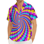 Spiral Colors Moving Optical Illusion Men's Deep V-Neck Shirt