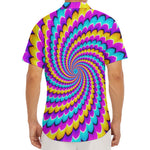 Spiral Colors Moving Optical Illusion Men's Deep V-Neck Shirt