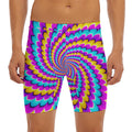 Spiral Colors Moving Optical Illusion Men's Long Boxer Briefs