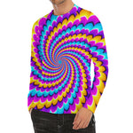 Spiral Colors Moving Optical Illusion Men's Long Sleeve Rash Guard