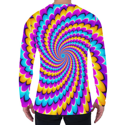 Spiral Colors Moving Optical Illusion Men's Long Sleeve T-Shirt