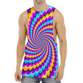 Spiral Colors Moving Optical Illusion Men's Muscle Tank Top