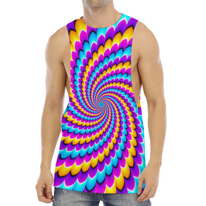Spiral Colors Moving Optical Illusion Men's Muscle Tank Top