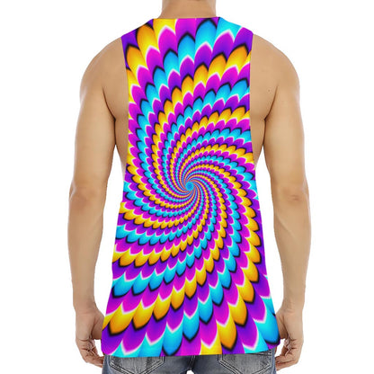 Spiral Colors Moving Optical Illusion Men's Muscle Tank Top