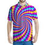Spiral Colors Moving Optical Illusion Men's Polo Shirt