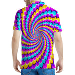 Spiral Colors Moving Optical Illusion Men's Polo Shirt
