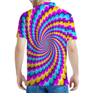 Spiral Colors Moving Optical Illusion Men's Polo Shirt