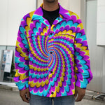 Spiral Colors Moving Optical Illusion Men's Shirt Jacket