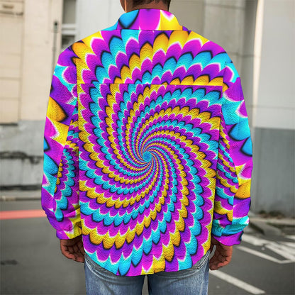 Spiral Colors Moving Optical Illusion Men's Shirt Jacket