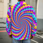 Spiral Colors Moving Optical Illusion Men's Shirt Jacket