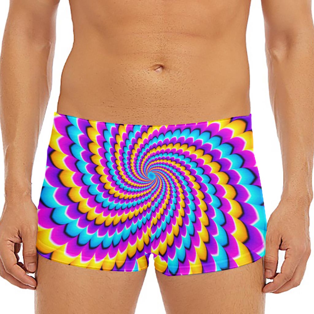 Spiral Colors Moving Optical Illusion Men's Short Boxer Briefs