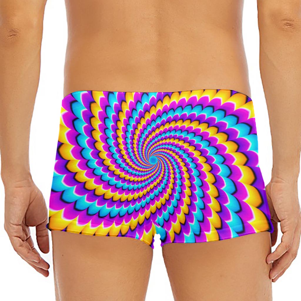 Spiral Colors Moving Optical Illusion Men's Short Boxer Briefs