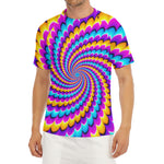 Spiral Colors Moving Optical Illusion Men's Short Sleeve Rash Guard