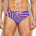 Spiral Colors Moving Optical Illusion Men's Swim Briefs