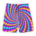 Spiral Colors Moving Optical Illusion Men's Swim Trunks